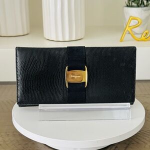 Salvatore Ferragamo Vara Leather Long Wallet